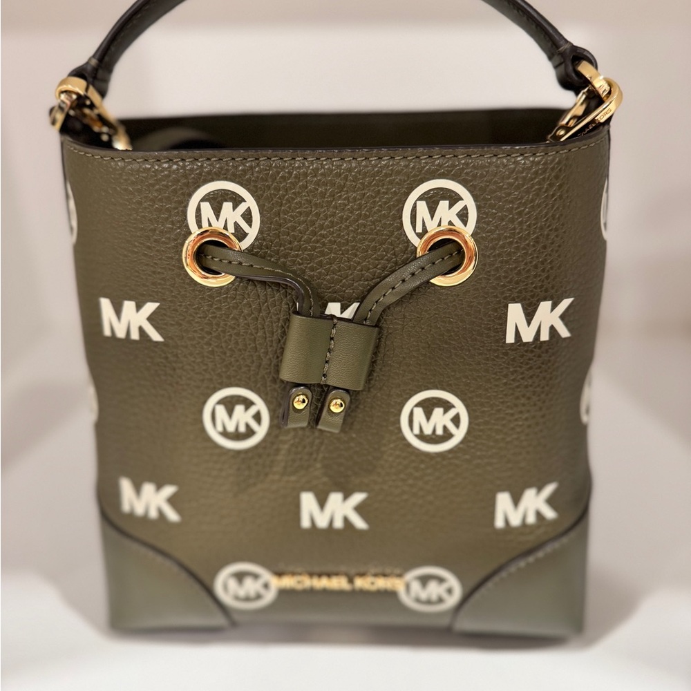 Michael Kors Dark Green Logo Shoulder Bag
